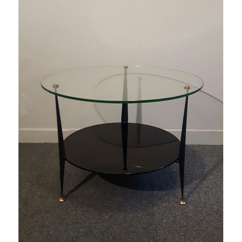Vintage double tray coffee table - 1950s