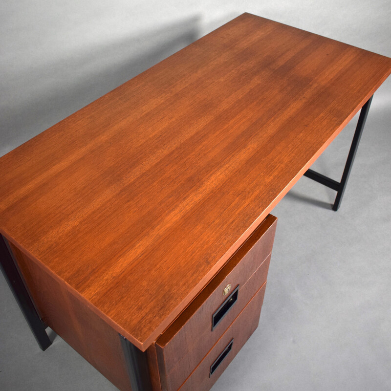 Vintage desk in teak and metal by Cees Braakman for Pastoe - 1950s