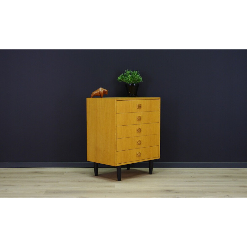 Vintage Scandinavian chest of drawers in ashwood - 1970s