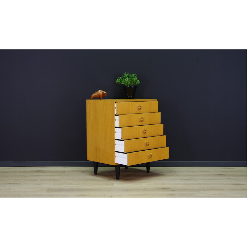 Vintage Scandinavian chest of drawers in ashwood - 1970s