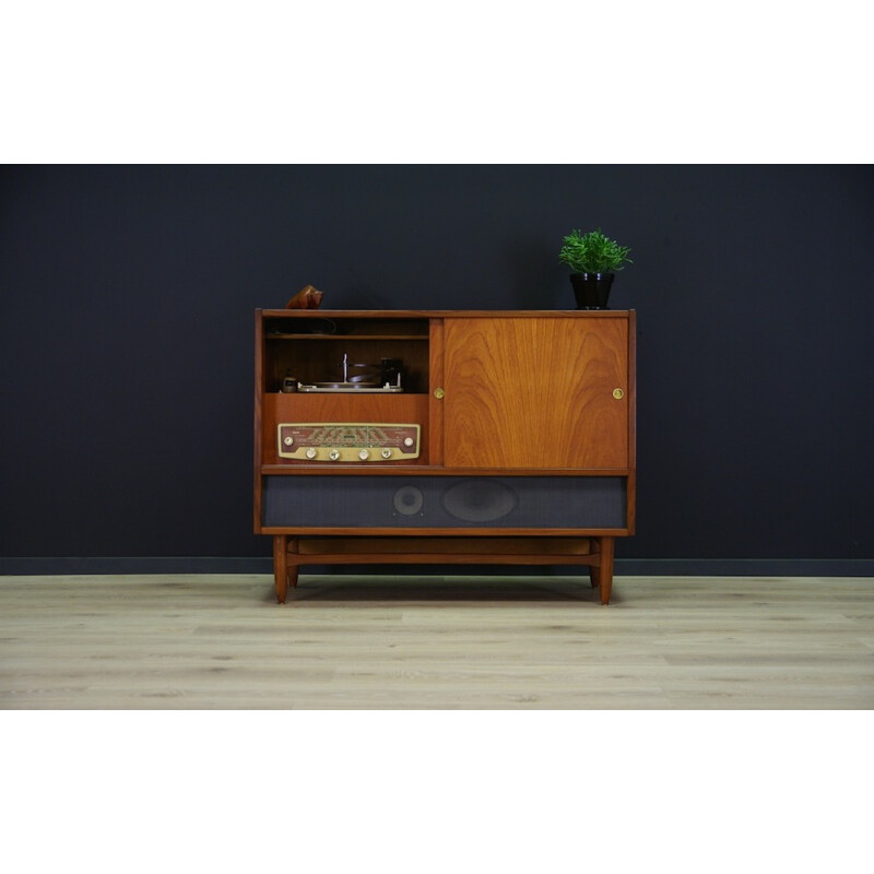 Vintage cabinet in teak with Gramophone, Tv, Radio by TO-R - 1970s