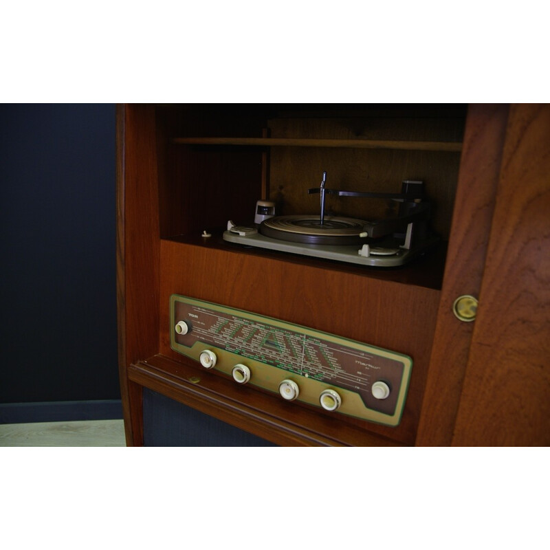 Armoire vintage en teck avec Gramophone, TV, Radio par TO-R - 1970