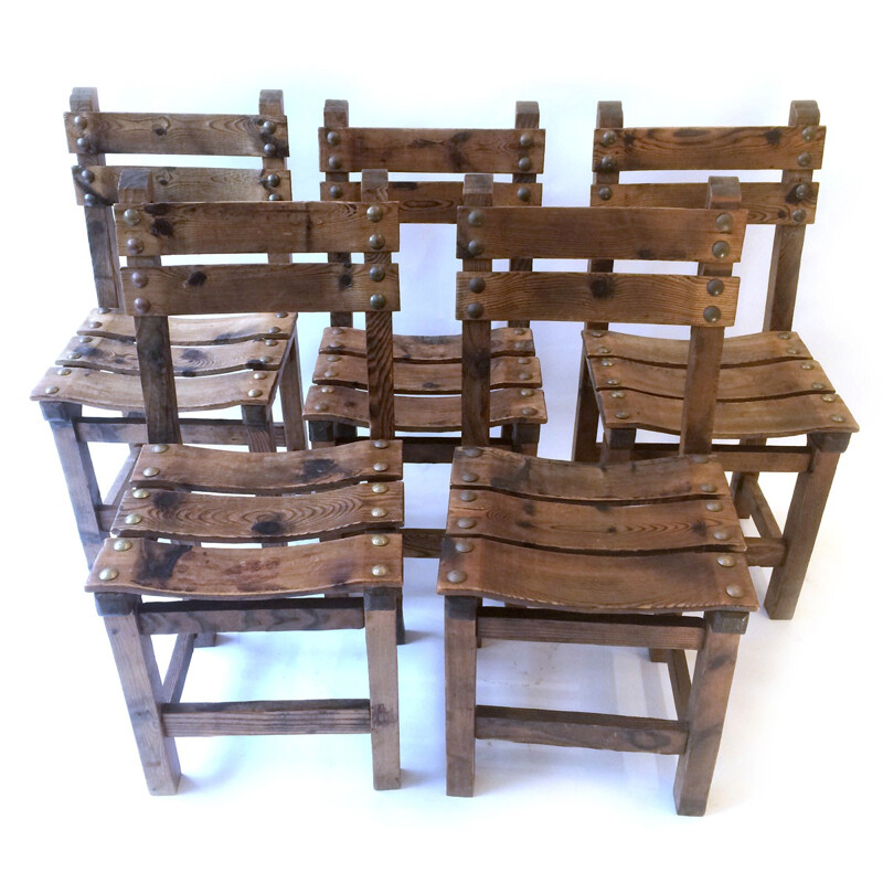 Chaise vintage en bois - 1950