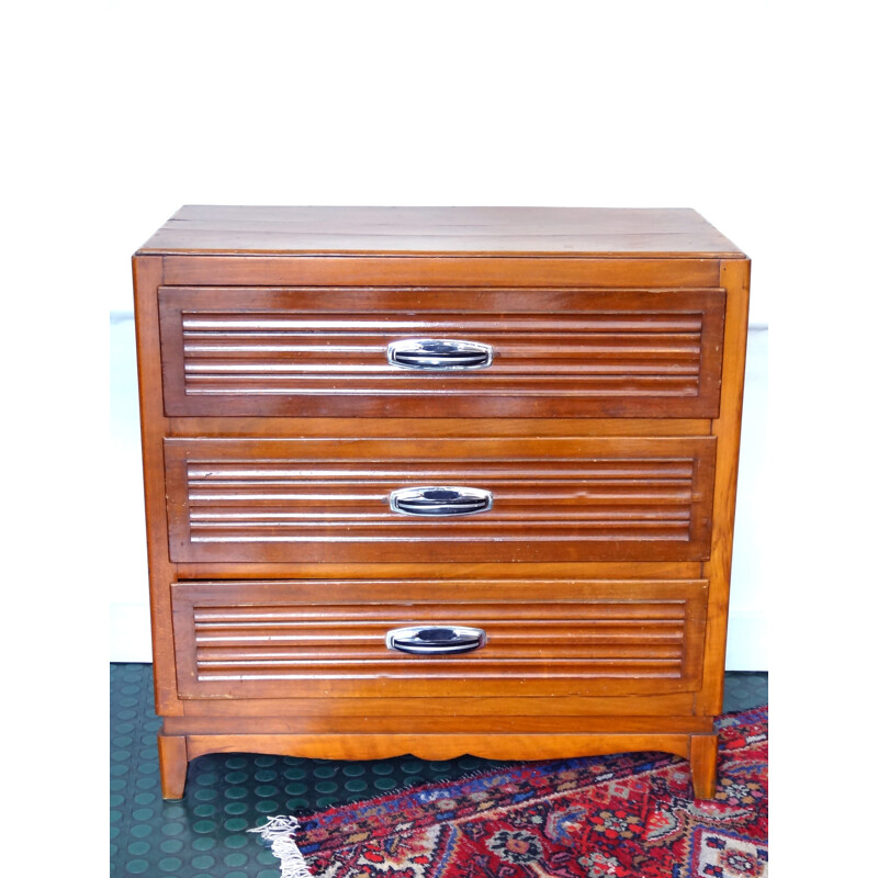 Chest of drawers in varnished wood - 1940s