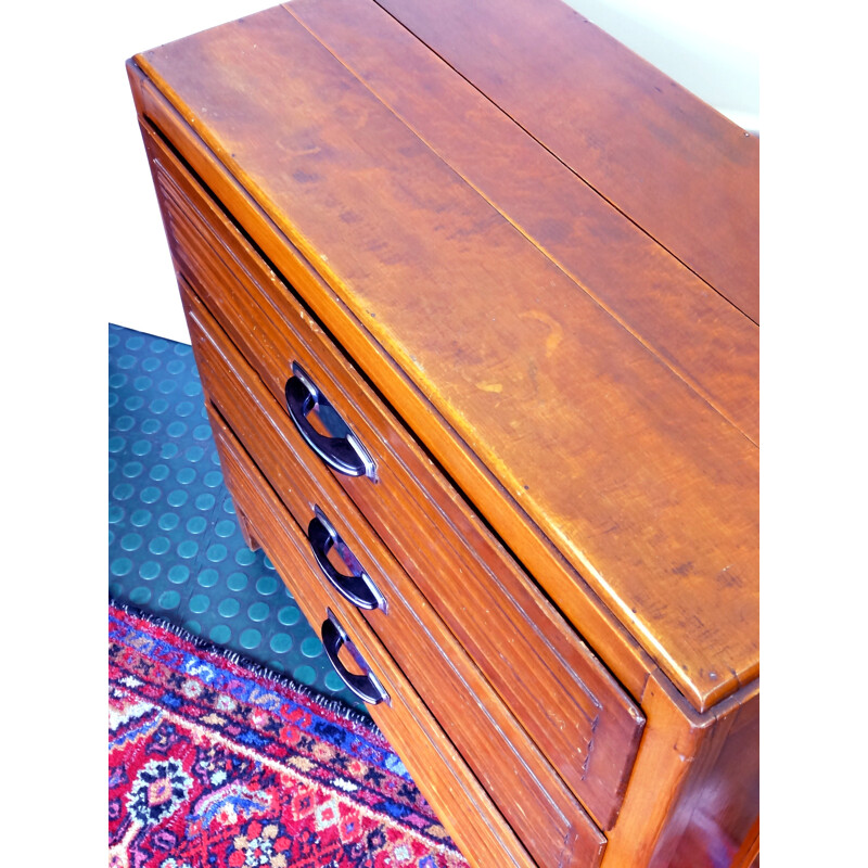 Chest of drawers in varnished wood - 1940s