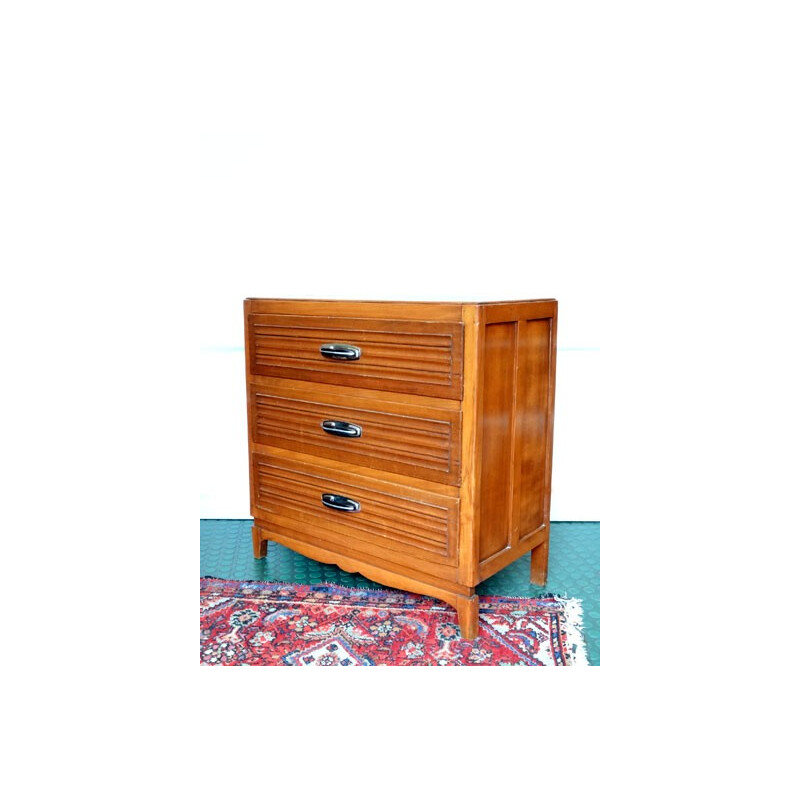 Chest of drawers in varnished wood - 1940s