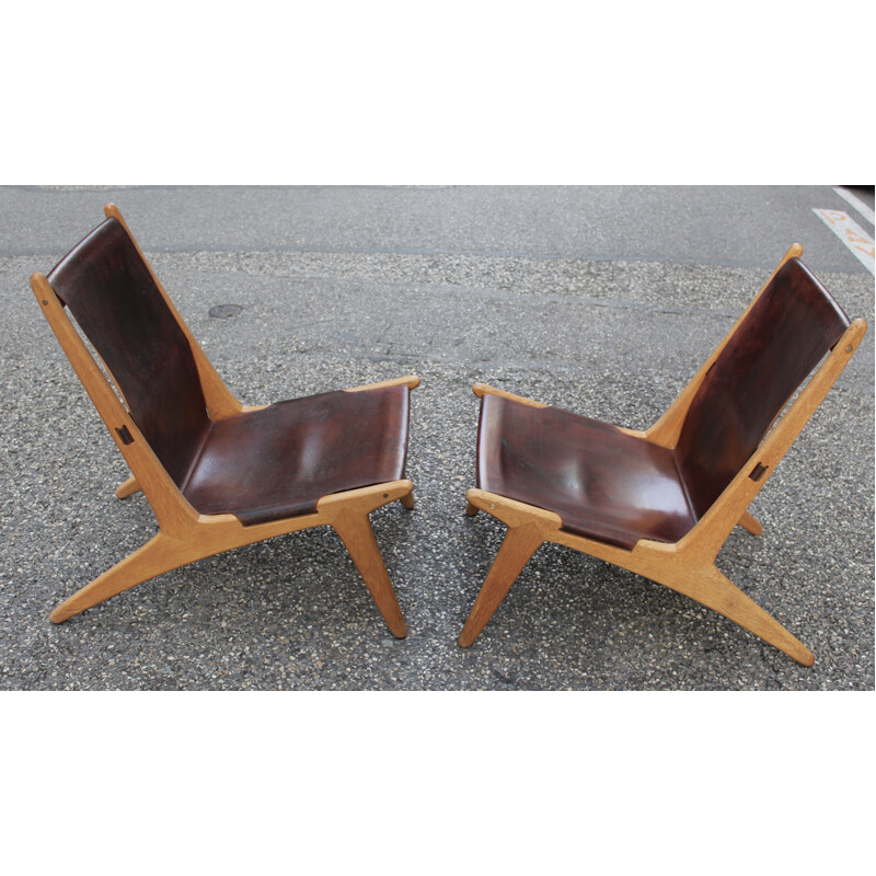Paire de chauffeuses "Hunting Chairs" de Uno & Östen Kristiansson - 1950
