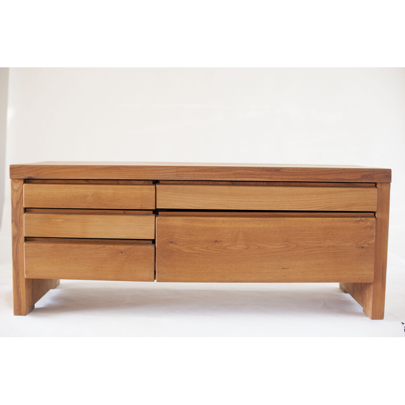 R14A Low chest 5 drawers by Pierre Chapo - 1960s