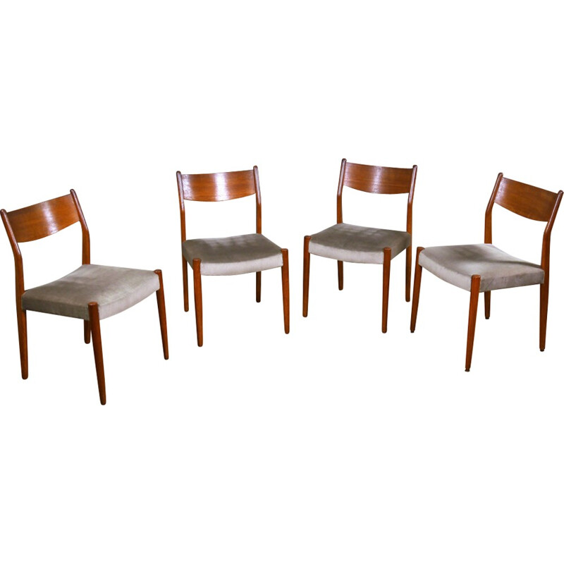 Set of 4 Italian teak chairs by Consorzio Sedi Friuli - 1960s