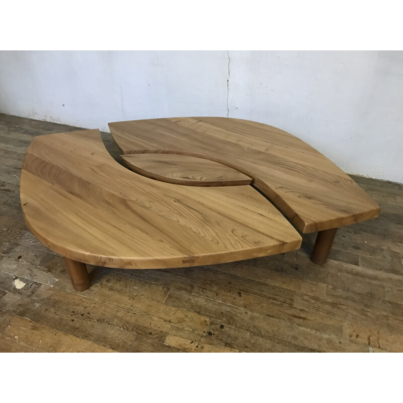 Large coffee table "T22" by Pierre chapo model "L'oeil" - 1970s