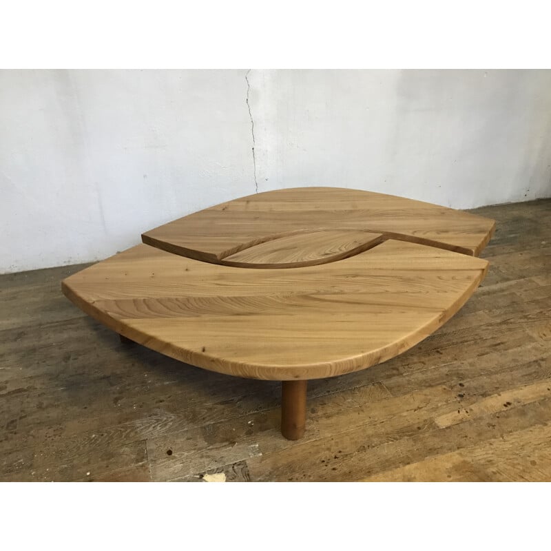 Large coffee table "T22" by Pierre chapo model "L'oeil" - 1970s