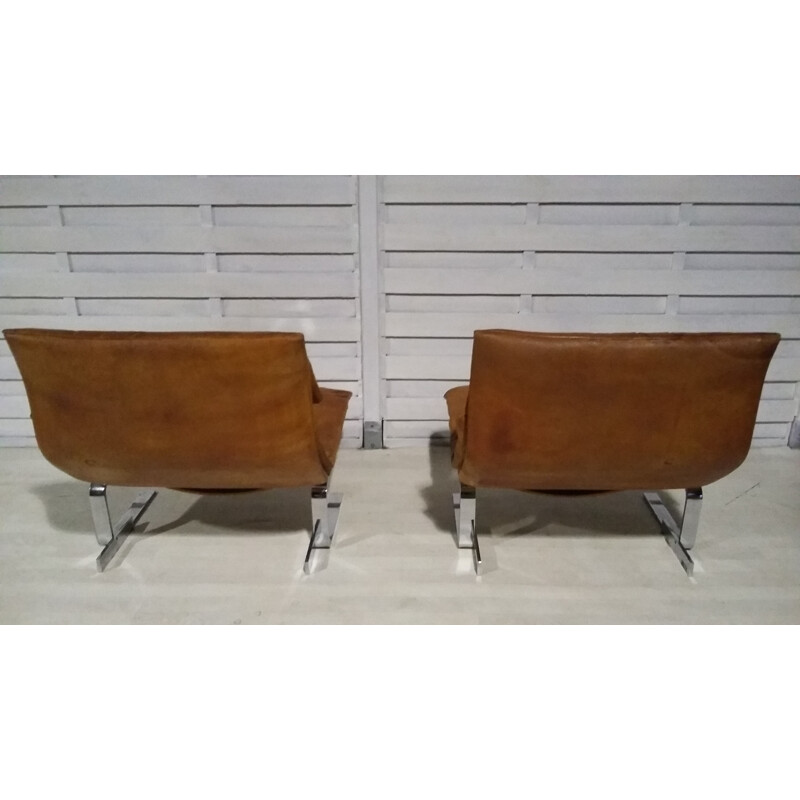 2 armchairs Onda by Giovanni Offredi for Saporiti