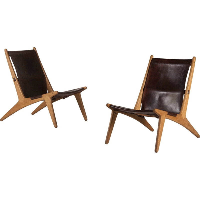 Paire de chauffeuses "Hunting Chairs" de Uno & Östen Kristiansson - 1950