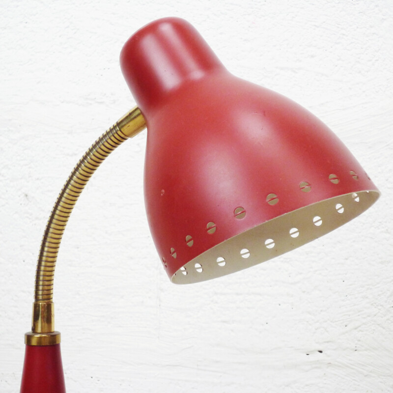 Red desk lamp - 1960s