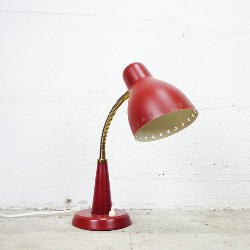 Red desk lamp - 1960s