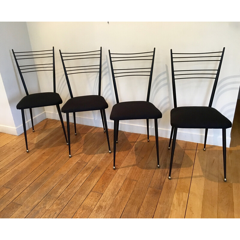 Set of 4 metal chairs - 1950s