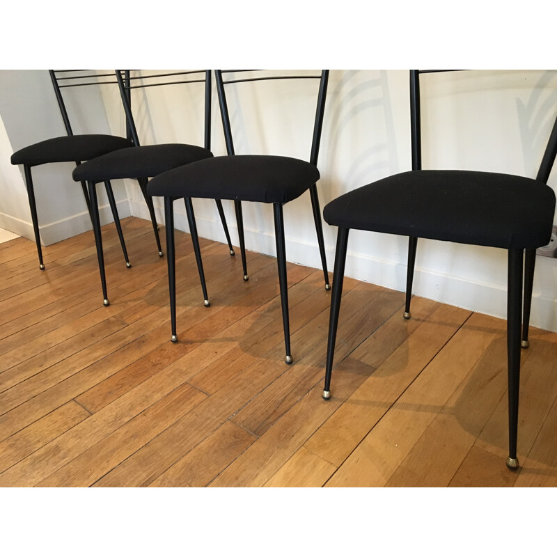 Set of 4 metal chairs - 1950s