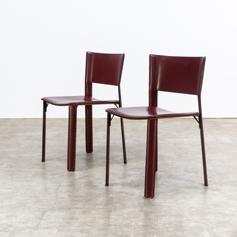 Pair of "S91" italian chairs by Giancarlo Vegni for Fasem - 1990s