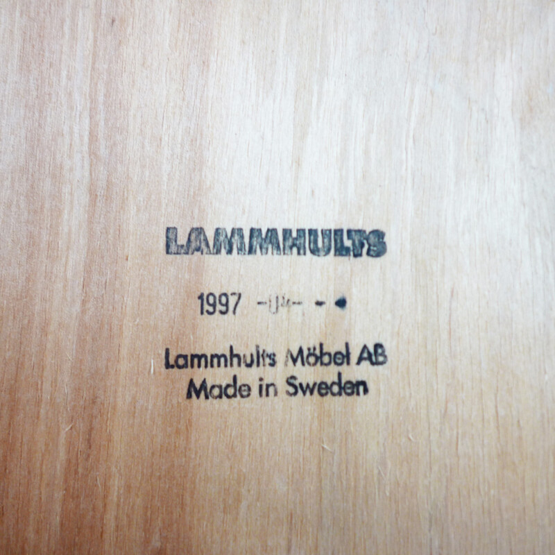 Blauwe lederen fauteuil voor Lammhults - 1970