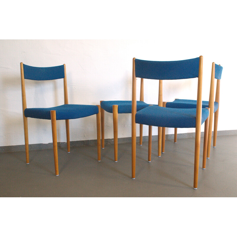 Set of 4 Diners Chairs in Cherrywood for LÜBKE - 1960s