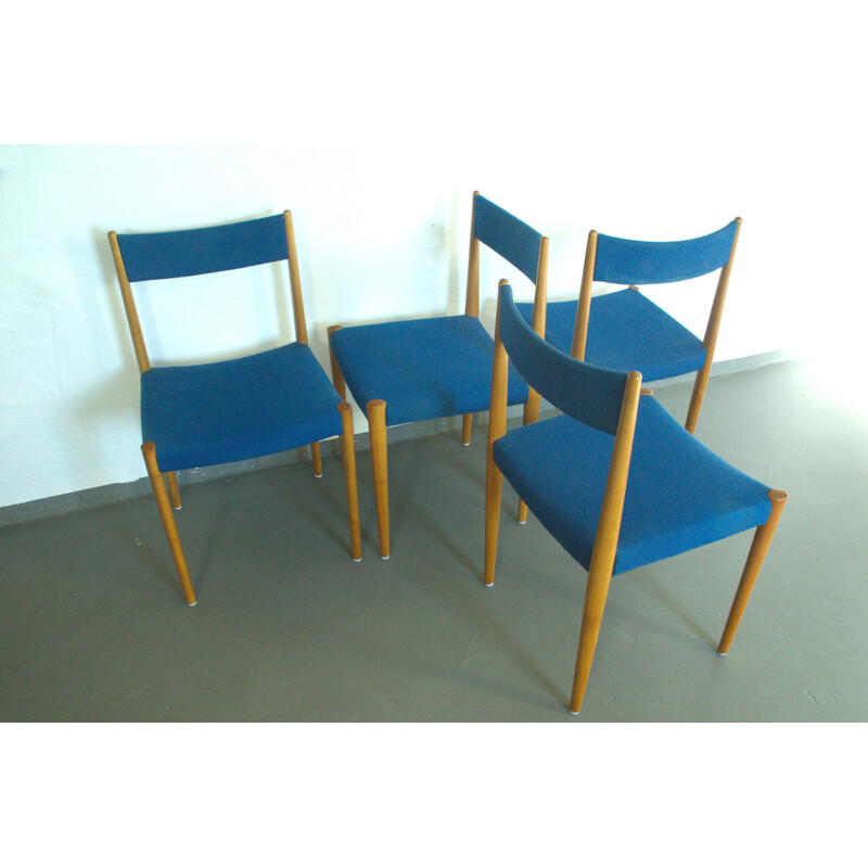 Set of 4 Diners Chairs in Cherrywood for LÜBKE - 1960s