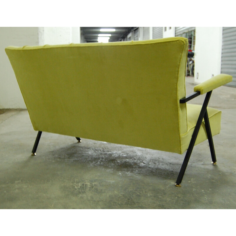 Vintage Italian yellow 2-person sofa, - 1950s