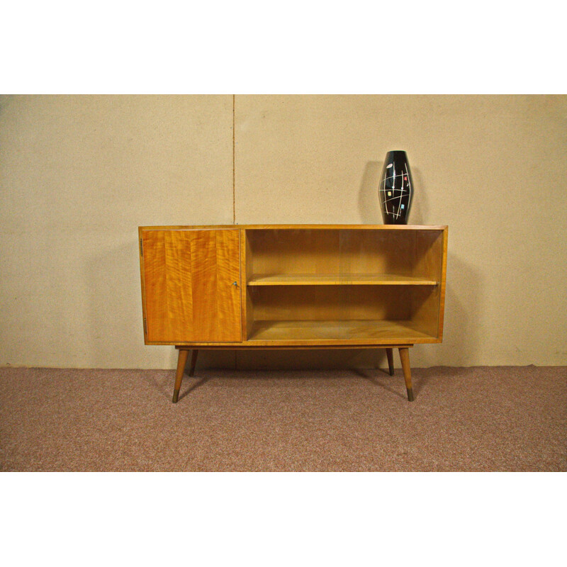 Sideboard with display case in elm - 1950s