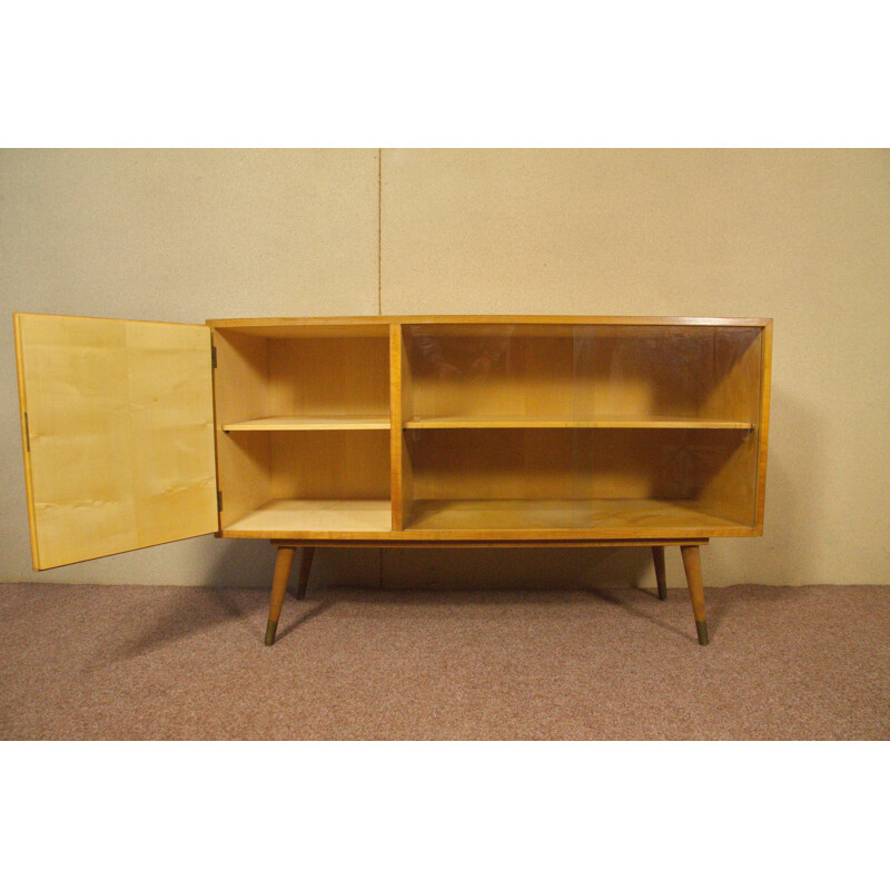 Sideboard with display case in elm - 1950s