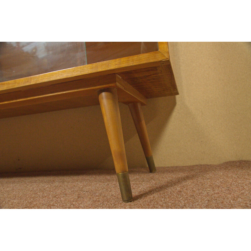 Sideboard with display case in elm - 1950s