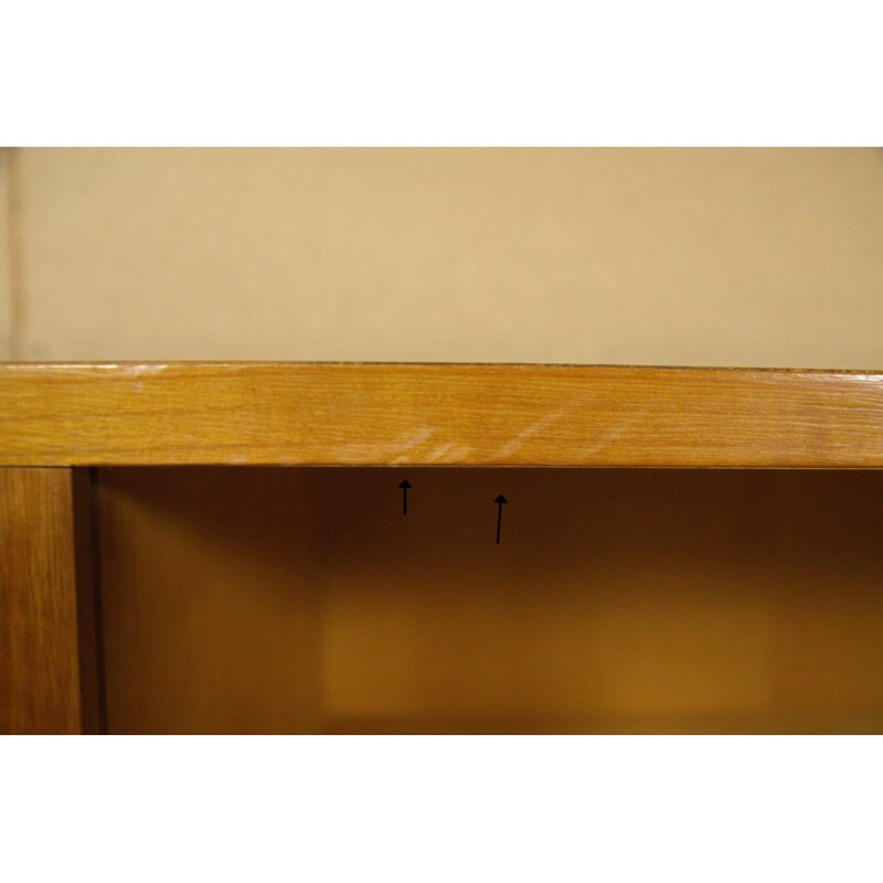 Sideboard with display case in elm - 1950s