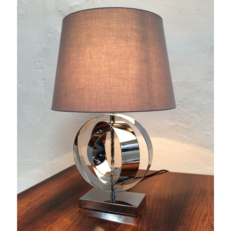 Italian Concentric Ring Chrome Lamp - 1970s