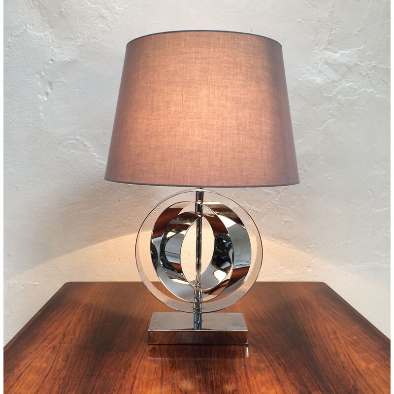 Italian Concentric Ring Chrome Lamp - 1970s