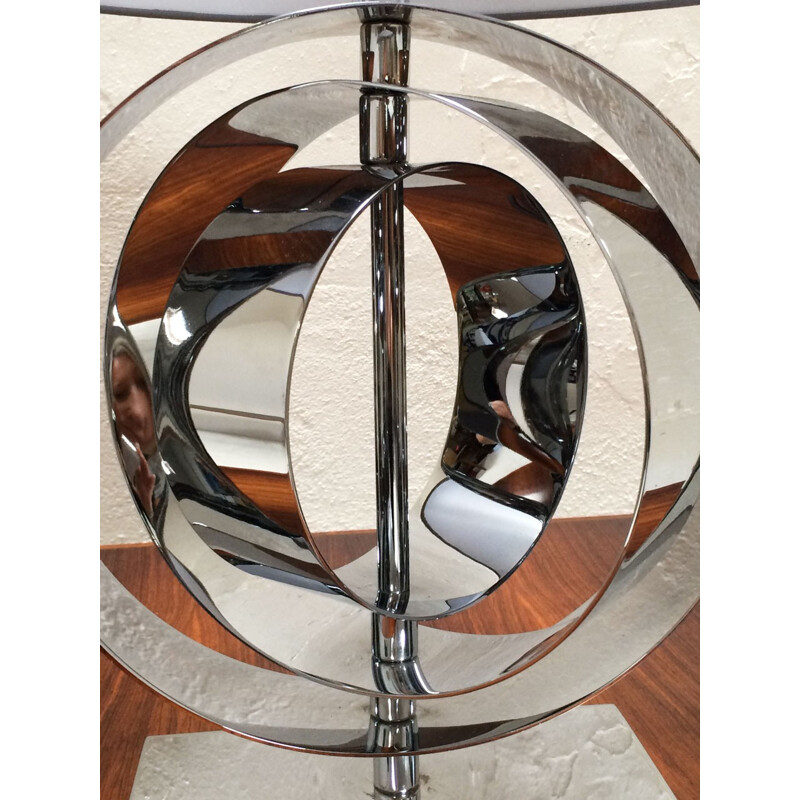 Italian Concentric Ring Chrome Lamp - 1970s