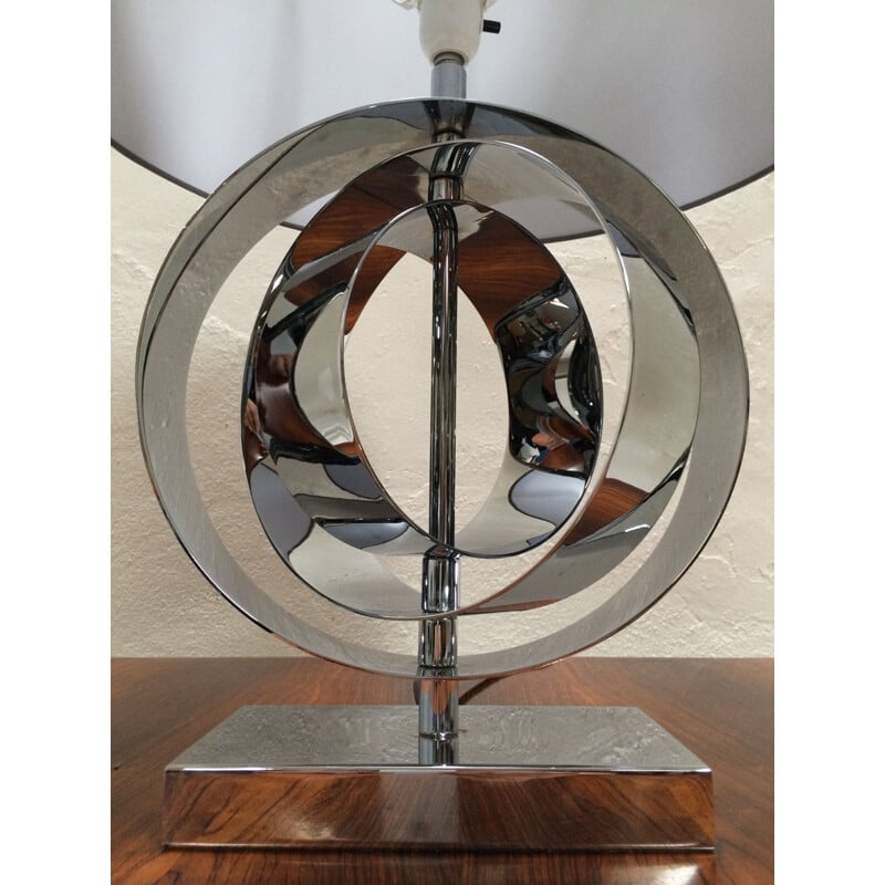 Italian Concentric Ring Chrome Lamp - 1970s