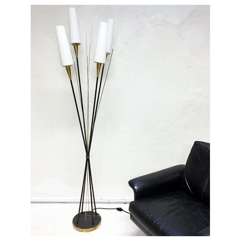 French Mid-century Floor Lamp for Maison Lunel - 1950s