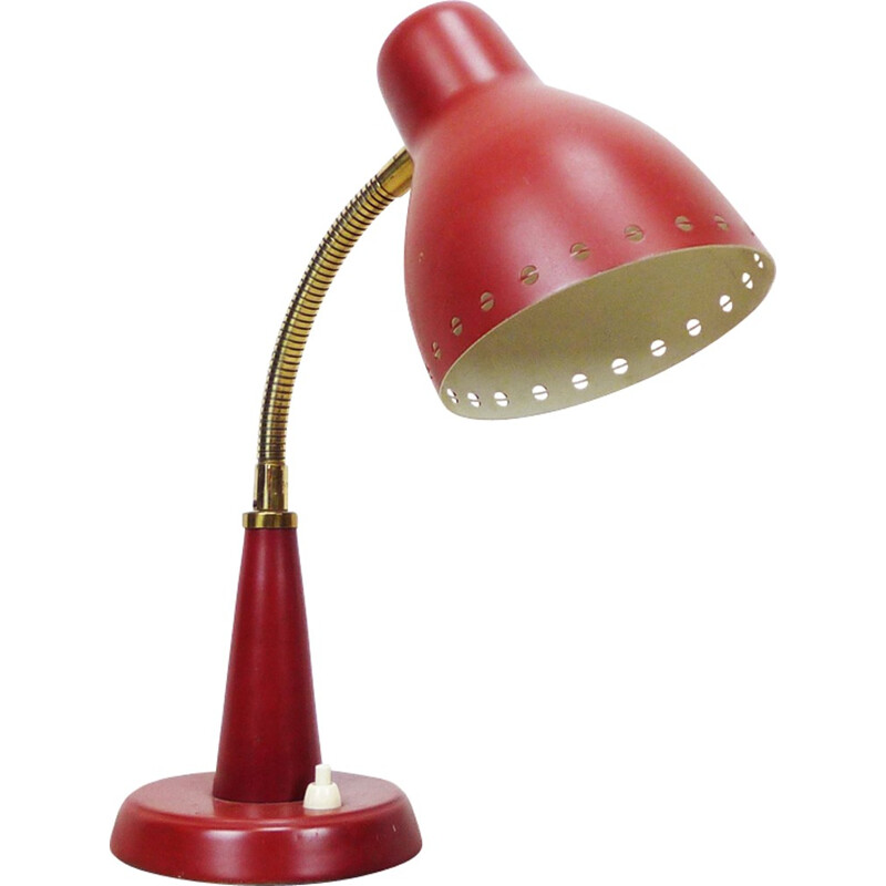 Red desk lamp - 1960s
