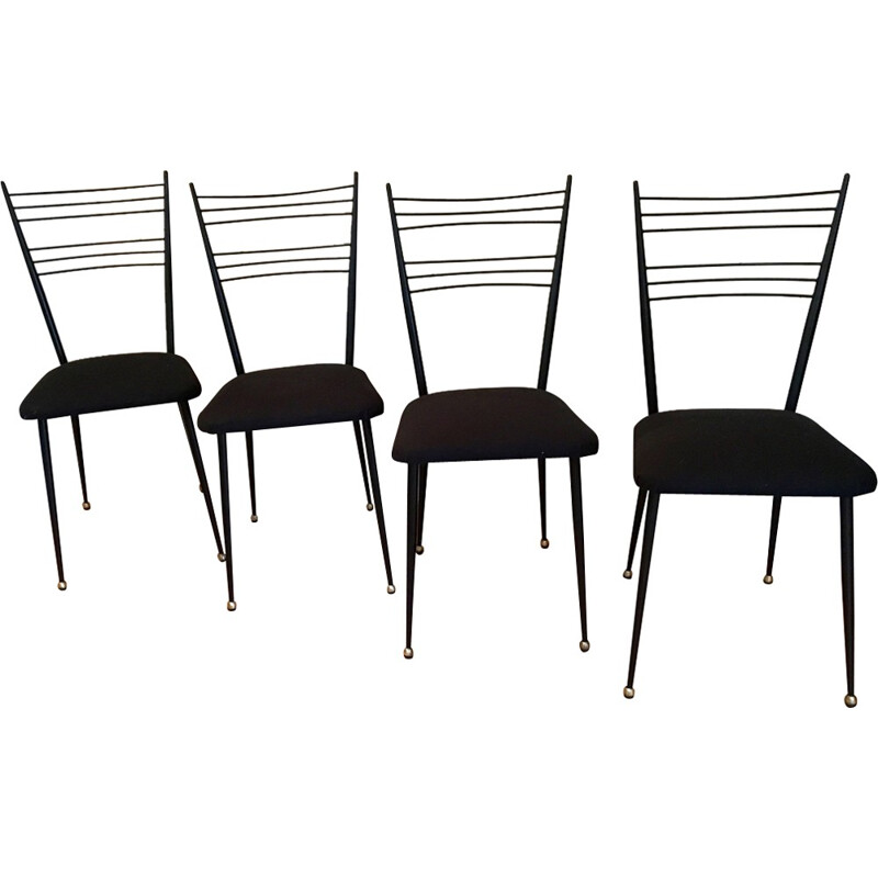 Set of 4 metal chairs - 1950s