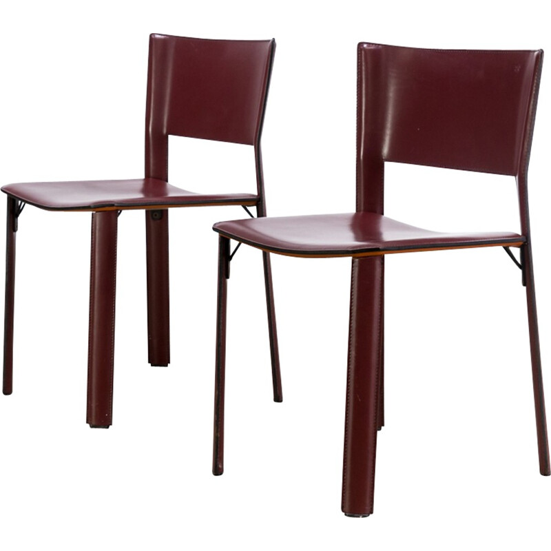 Pair of "S91" italian chairs by Giancarlo Vegni for Fasem - 1990s