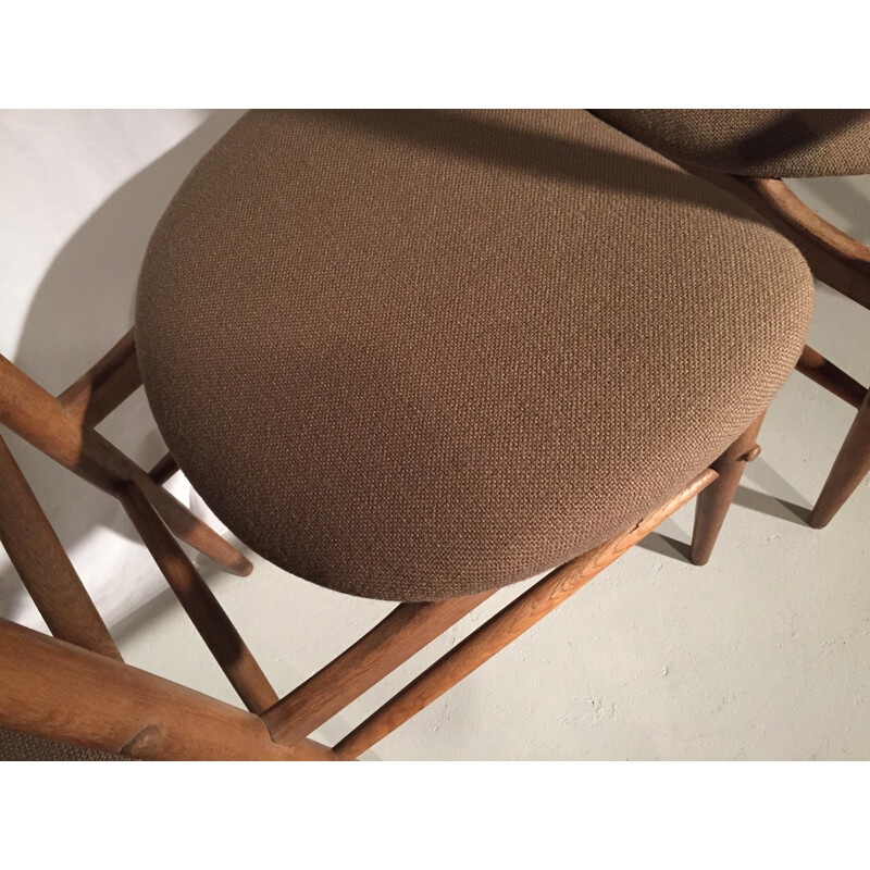 Set of 6 brown chairs - 1950s