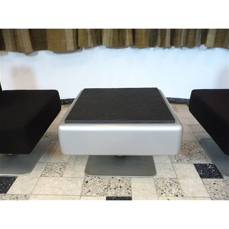 Lot de 2 fauteuil lounge & 1 Table d'Appoint "System 350" par Herbert Hirche pour Mauser - 1970