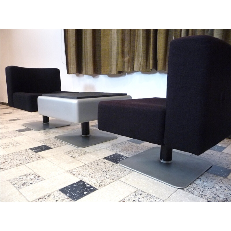 Lot de 2 fauteuil lounge & 1 Table d'Appoint "System 350" par Herbert Hirche pour Mauser - 1970