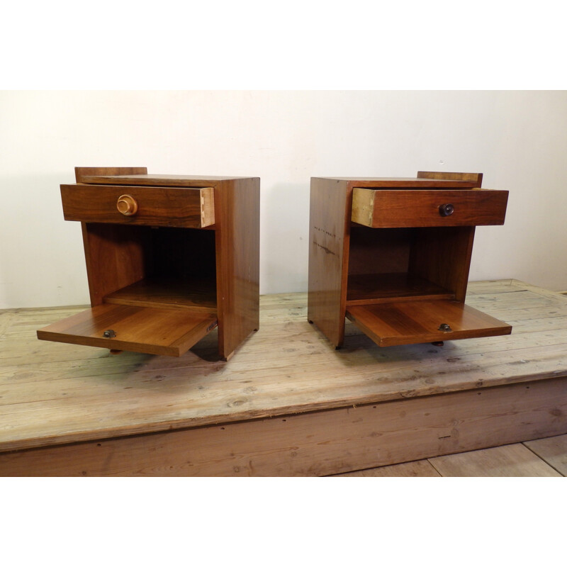 Set of 2 vintage bedside tables - 1950s