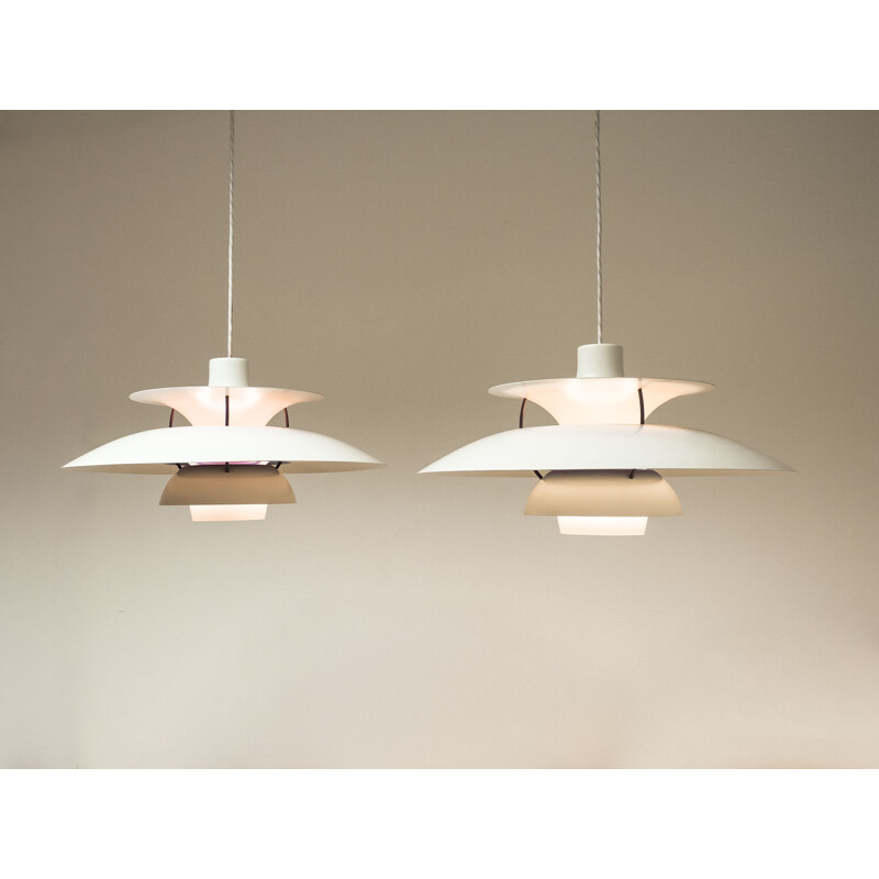 Pair of "PH5" pendants by Poul Henningsen for Louis Poulsen - 1950s