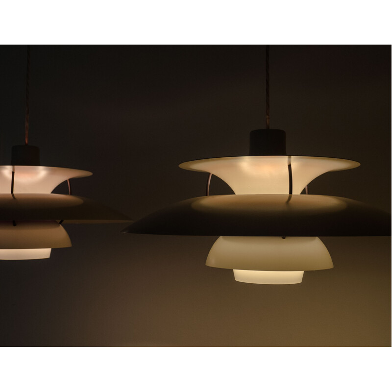 Pair of "PH5" pendants by Poul Henningsen for Louis Poulsen - 1950s