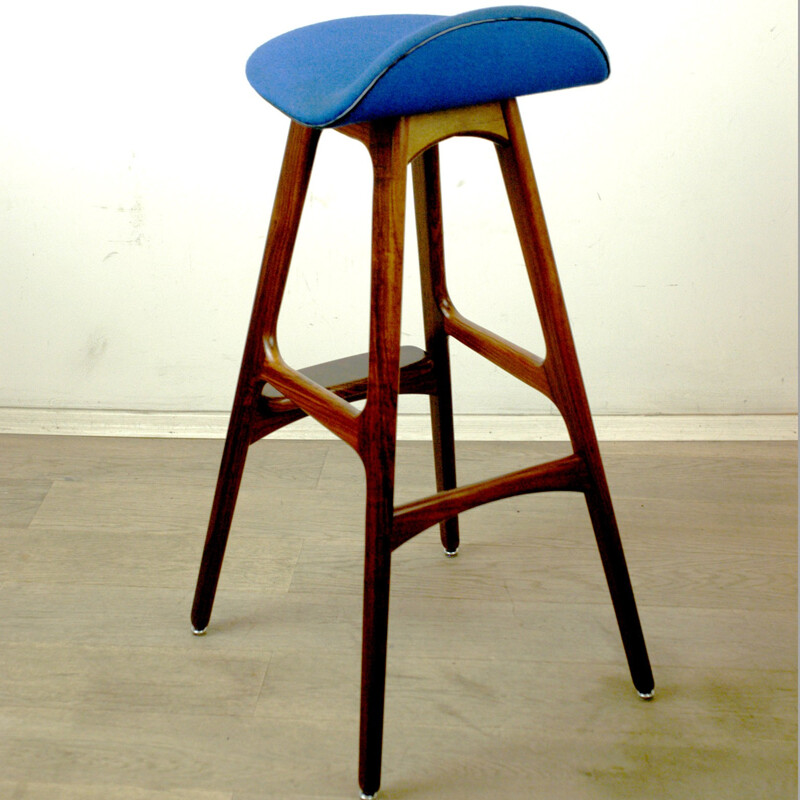 Scandinavian Rosewood Bar Stool by Erik Buck - 1960s