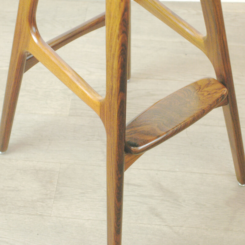 Scandinavian Rosewood Bar Stool by Erik Buck - 1960s