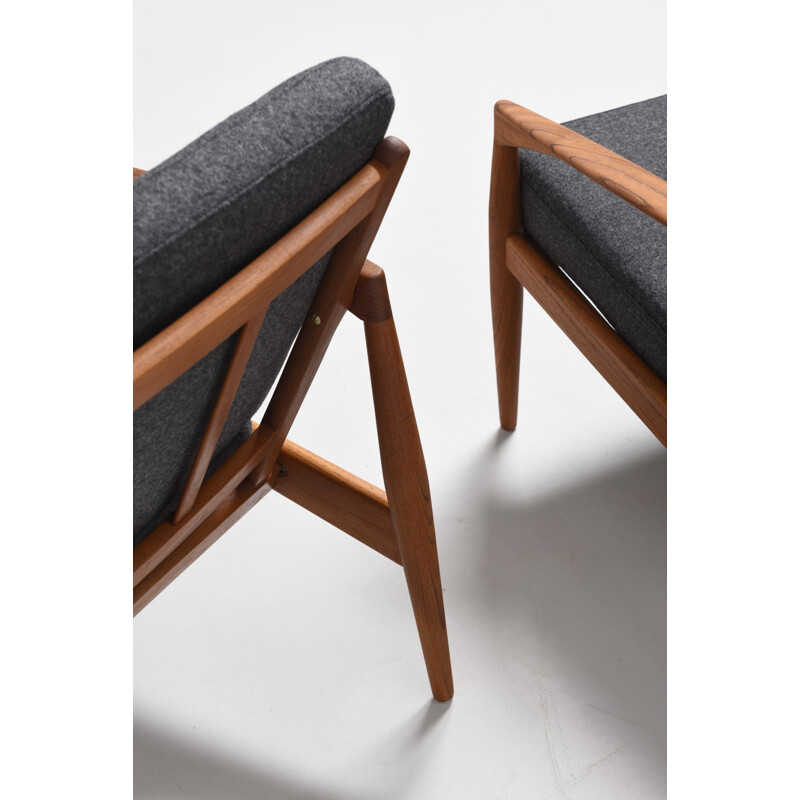 Pair of paper knife chairs by Kai Kristiansen - 1950s