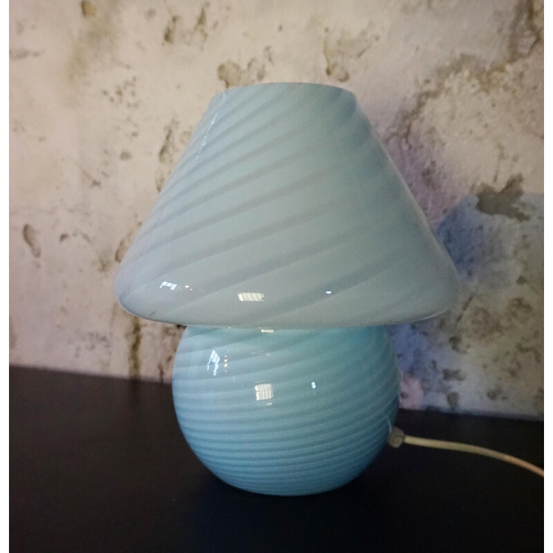 Blue Vetri Murano Mushroom Lamp - 1970s