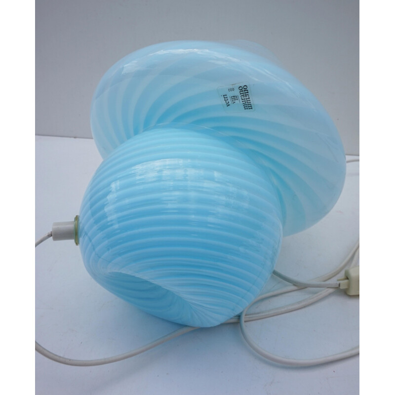 Blue Vetri Murano Mushroom Lamp - 1970s