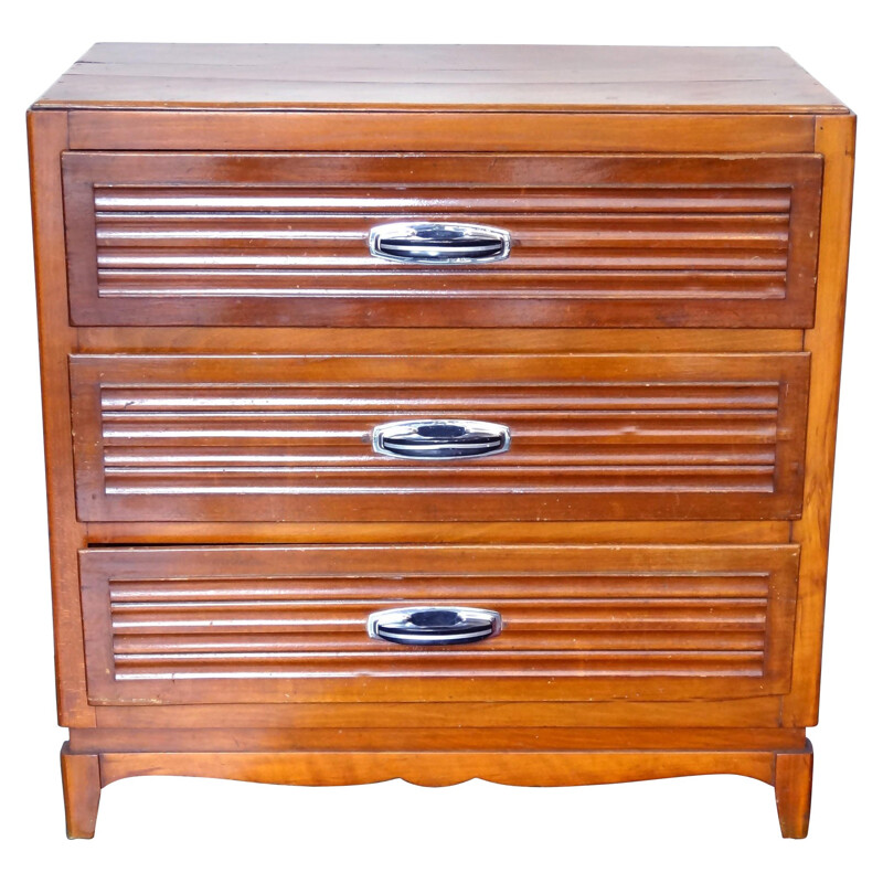 Chest of drawers in varnished wood - 1940s